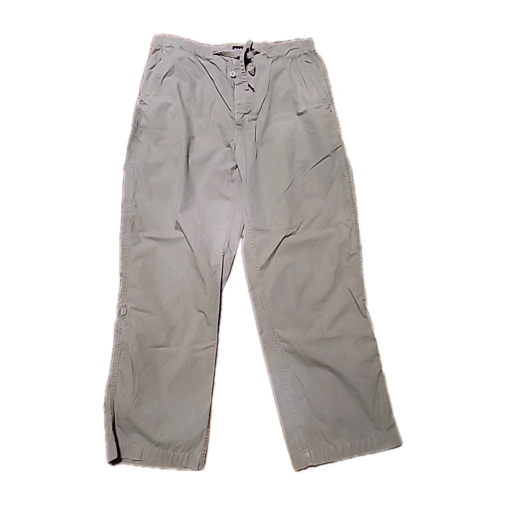 Gap Easy Pull On Wide Leg Pants Y2K Large Green Elastic Waist‎ Drawstring 2006